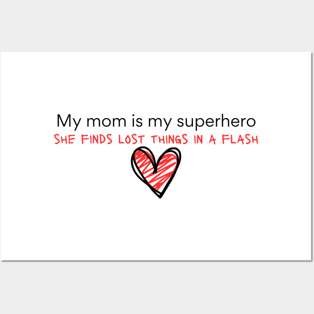 My mom is my superhero Wall Art by softprintables